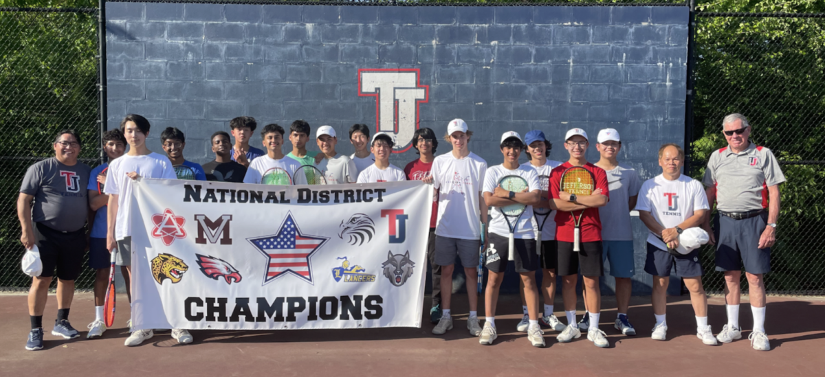 Jefferson wins the Team Districts Title. One of the players, freshman Arnav Talreja, played #1 singles during Team Districts and eventually went on to win the title with Jeffersons team. “It really shows that when we win something, the whole team wins, not just one of us,” Talreja said.
